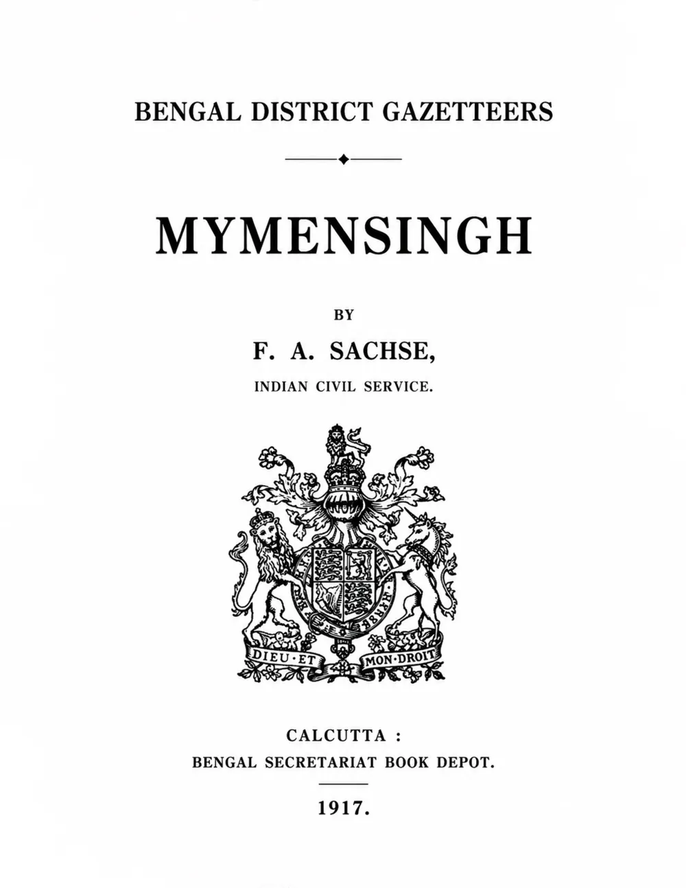 Bengal District Gazetteers: Mymensingh