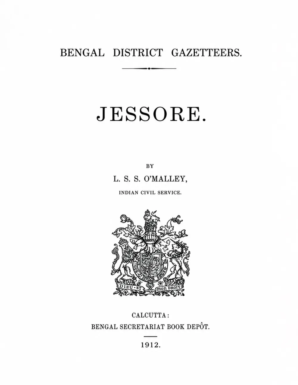 Bengal District Gazetteers: Jessore