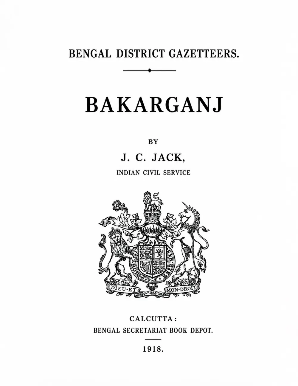 Bengal District Gazetteers: Bakarganj
