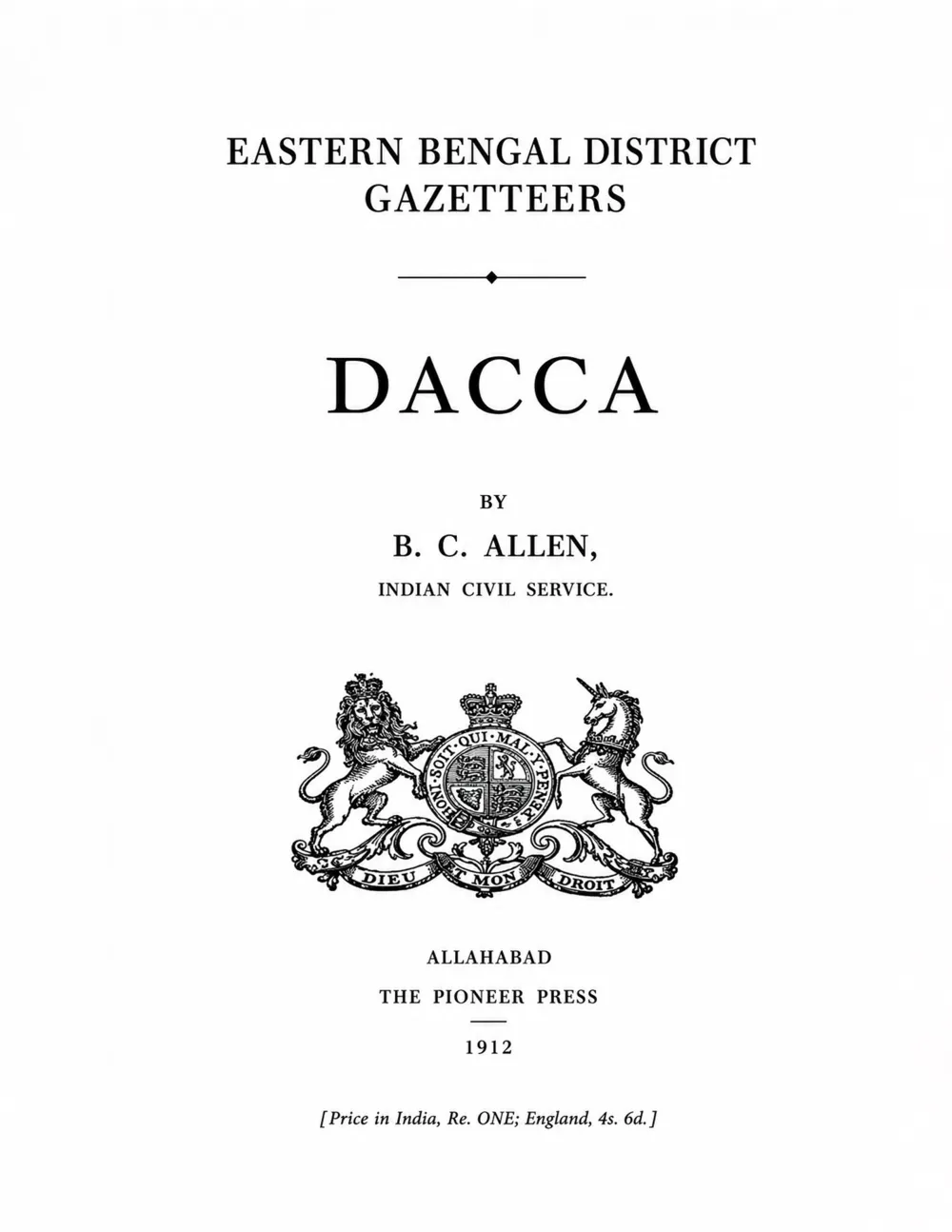 Eastern Bengal District Gazetteers Dacca