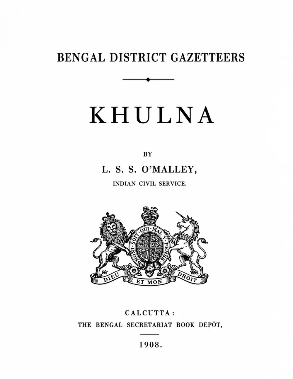 Bengal District Gazetteers: Khulna