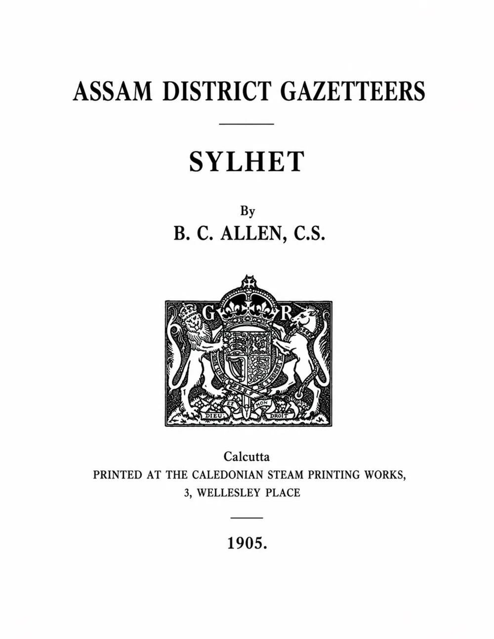 Assam District Gazetteers: Sylhet