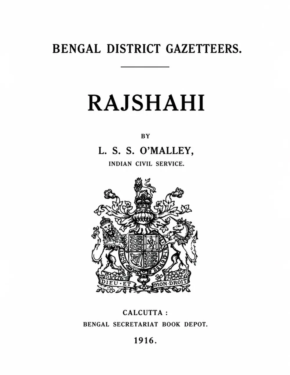 Bengal District Gazetteers: Rajshahi